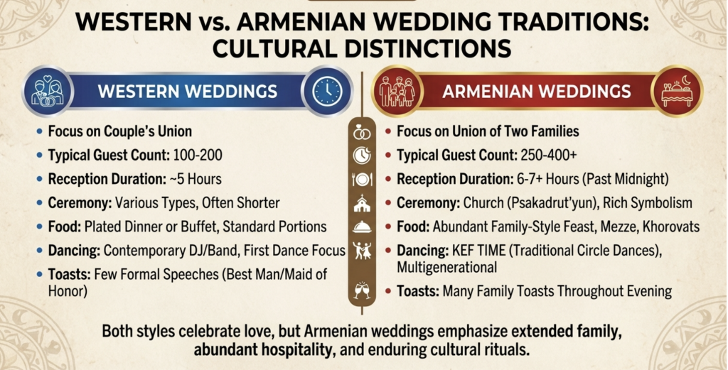 western vs armenian wedding
